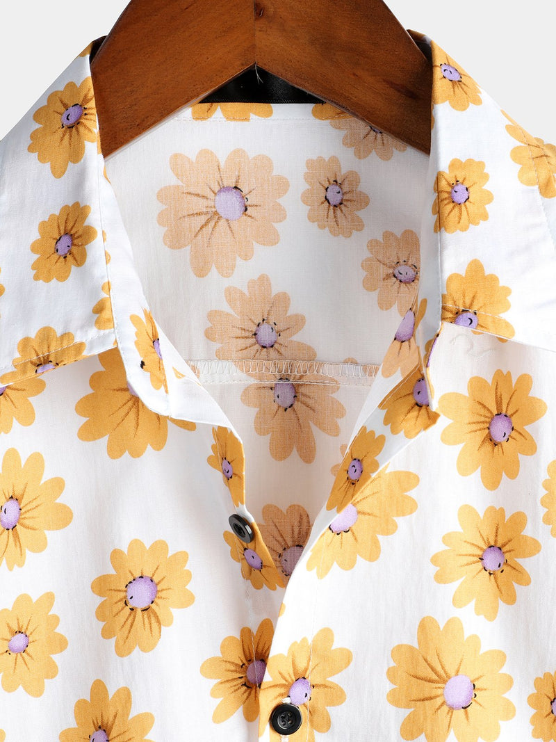 Men's Floral Tropical Hawaii Cotton Shirt