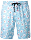 Men's Daisy Flower Floral Casual Cotton Hawaiian Shirt and Shorts Set