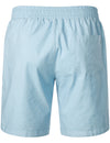Men's Light blue Solid Color Linen Cotton Outfit Pocket Short Sleeve Shirt and Shorts Set