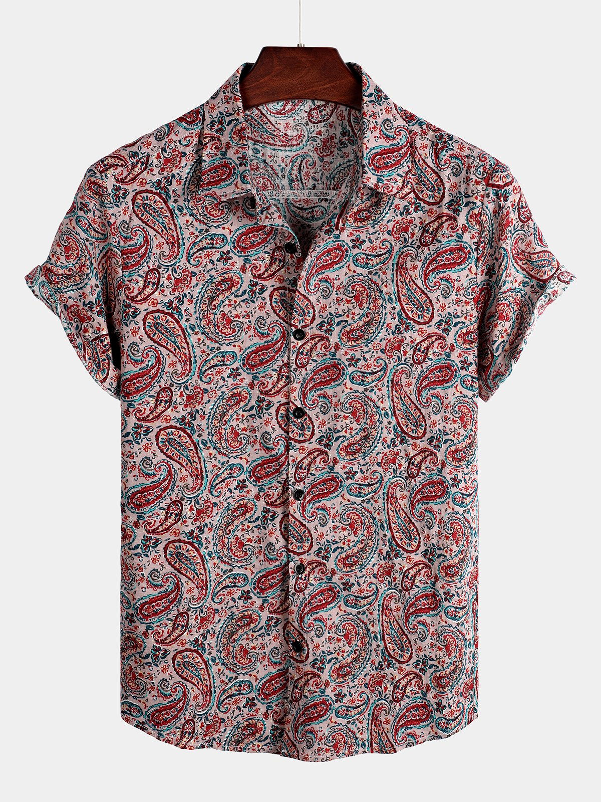 Men's Retro Paisley Holiday Cotton Shirt