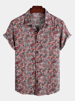 Men's Retro Paisley Holiday Cotton Shirt