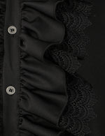 Men's Ruffle Steampunk Victorian Black Long Sleeve Shirt
