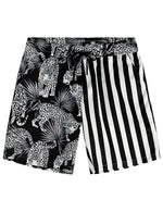 Men's Tiger and Black Striped Animal Beach Hawaiian Aloha Shorts