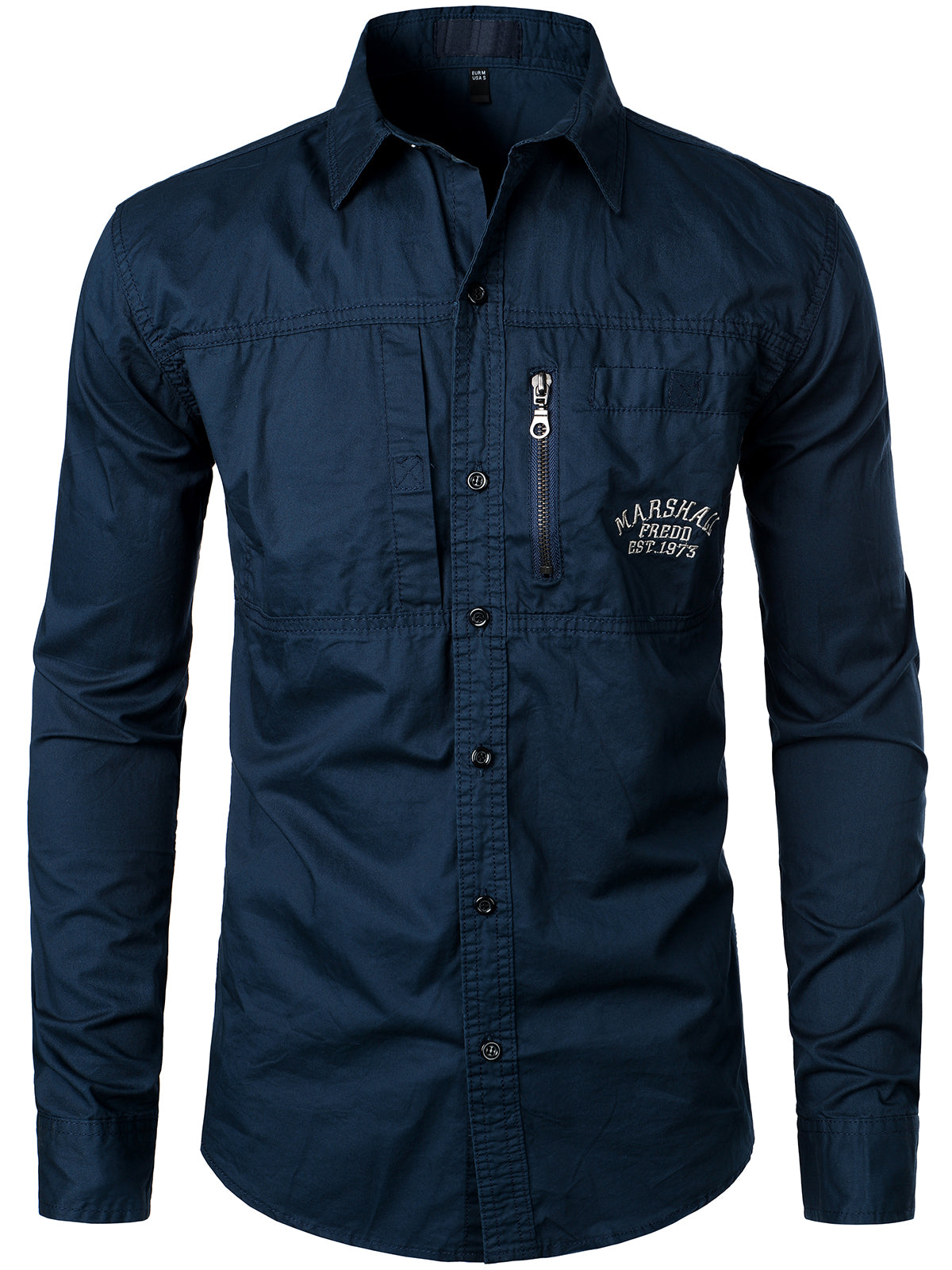 Men's Military Outdoor Leisure Lapel Cotton Long Sleeve Shirt