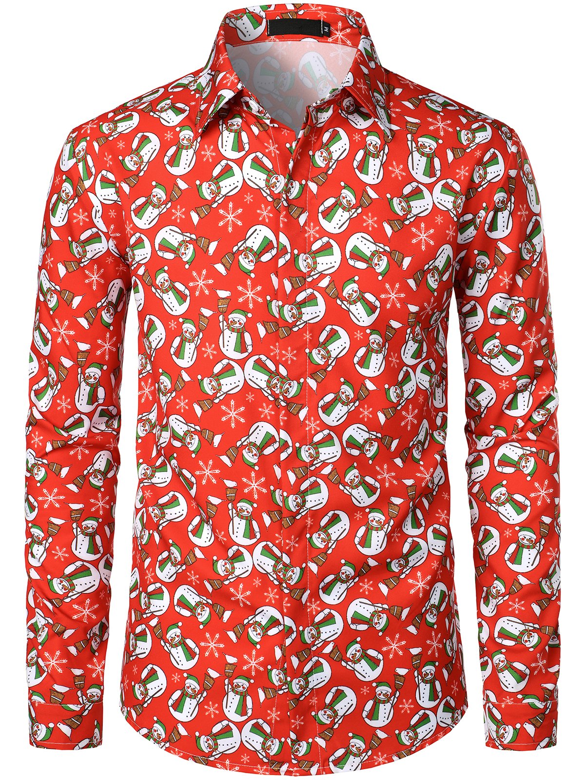 Men's Christmas Print Regular Fit Long Sleeve Shirt