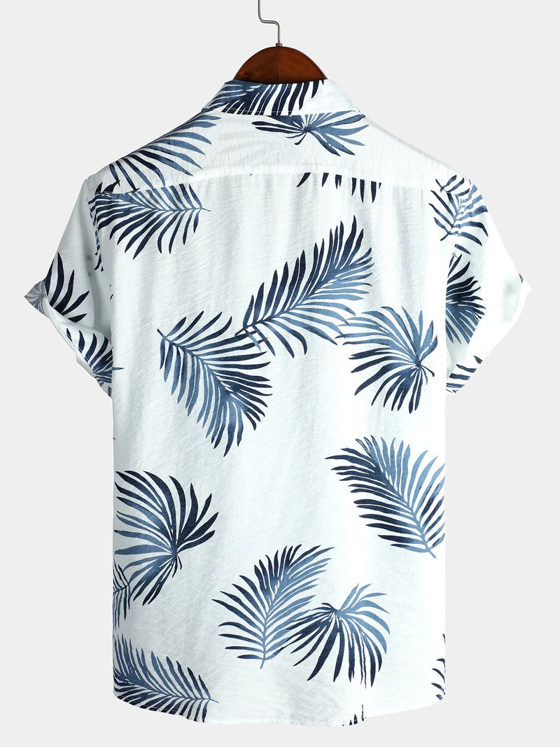 Men's Floral Holiday Cotton Summer Palm Tree Hawaiian Shirt – Atlanl