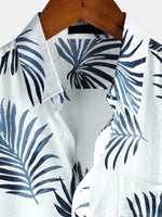 Men's Floral Holiday Cotton Summer Palm Tree Hawaiian Shirt