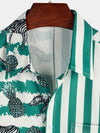 Men's leopard & Striped Patchwork Holiday Casual Shirt