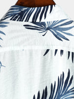 Men's Floral Holiday Cotton Summer Palm Tree Hawaiian Shirt