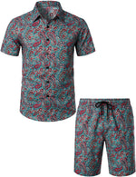 Men's Paisley Casual Vintage Shirt and Shorts Set