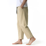 Men's Cotton Loose Casual Lightweight Elastic Waist Pantsa