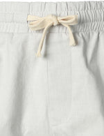 Men's Elastic Waist Linen Cotton Loose Solid Color Casual Shorts
