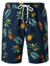 Men's Cotton Pineapple Print Tropical Fruit Hawaiian Shirt and Shorts Set
