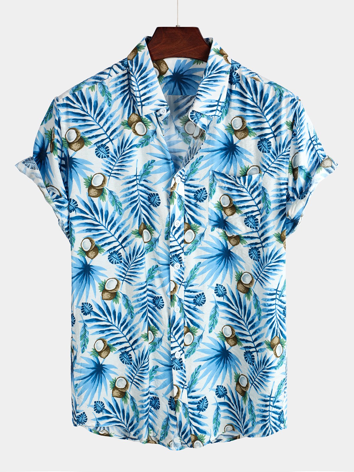 Men's Tropical Coconut Holiday Cotton Shirt