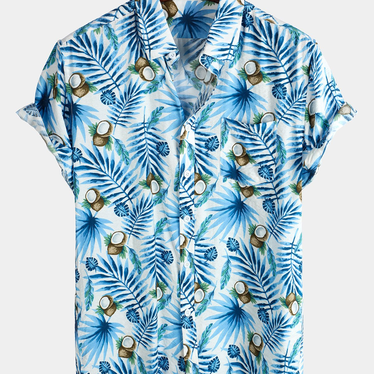 Men's Tropical Coconut Holiday Cotton Shirt