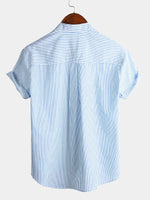 Bundle Of 3 | Men's Pink Blue & Yellow Print Tropical Hawaii Cotton Shirt