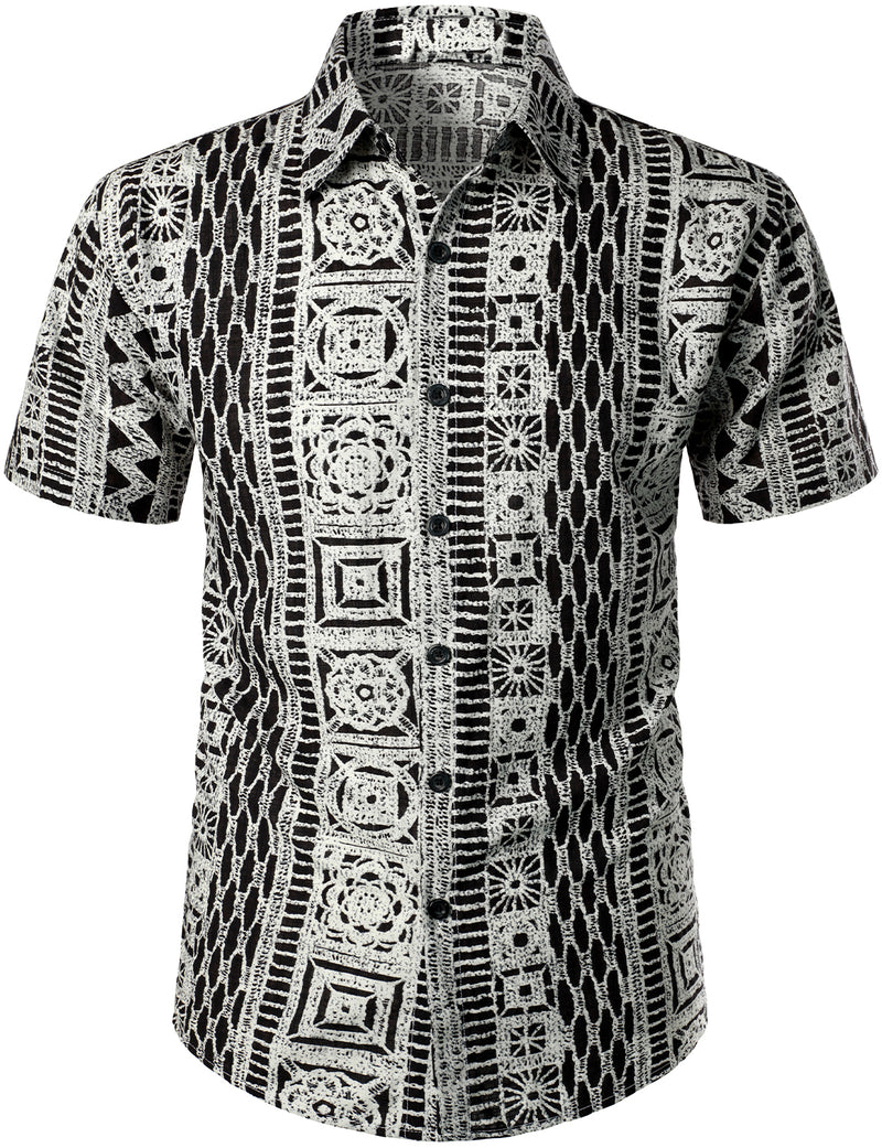 Men's Casual Vintage Boho Shirt and Shorts Set