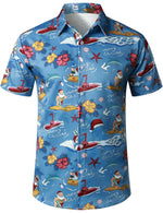 Men's Floral Ugly Christmas Beach Short Sleeve Shirt