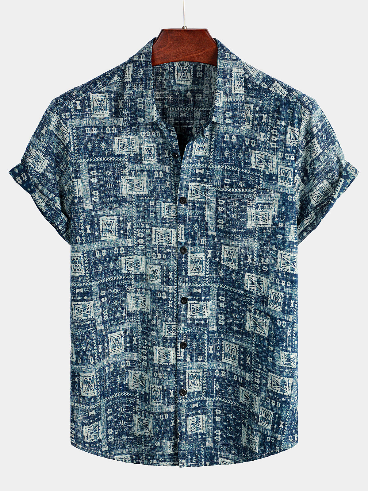 Men's Casual Holiday Pocket Vintage Shirt