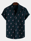 Bundle Of 2 | Men's Pink Flamingo Print Short Sleeve Button Up Shirts