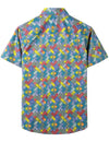 Men's Casual Tribal Print Retro Cotton Summer Button Up Short Sleeve Shirt