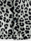 Men's Cotton Casual White Leopard Animal Print Cheetah Rock Short Sleeve Shirt