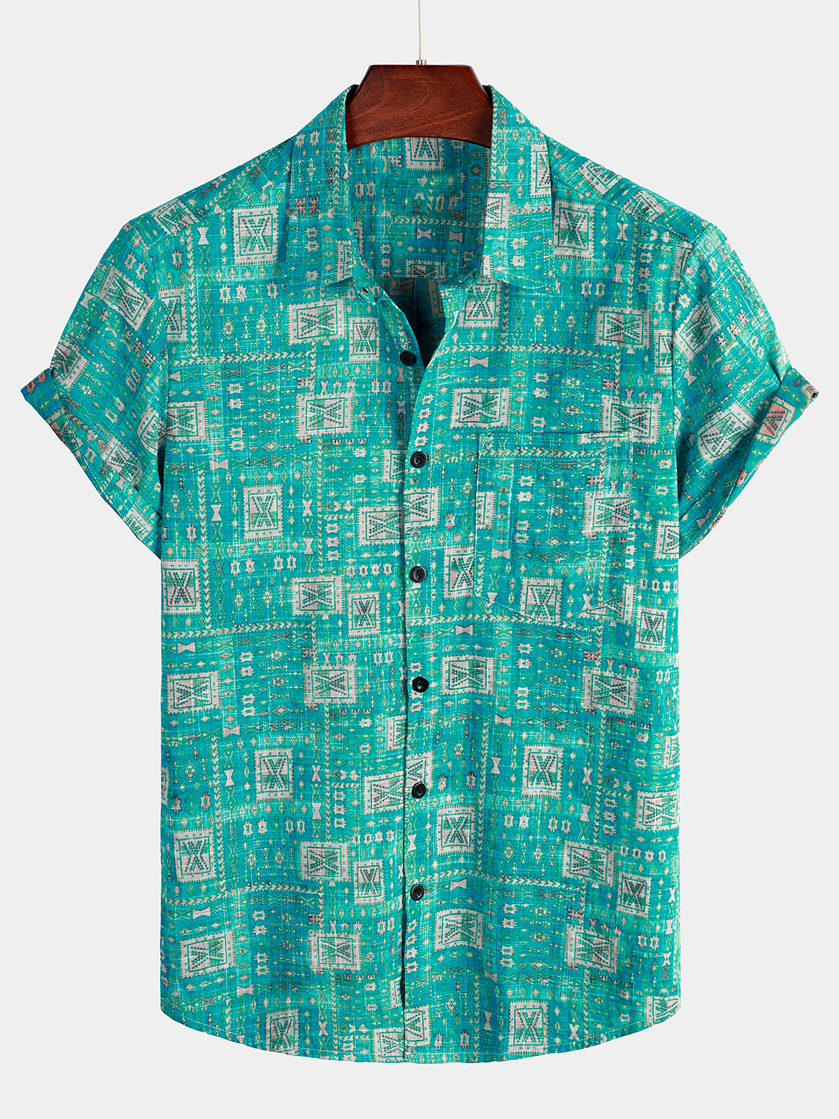 Men's Casual Holiday Pocket Vintage Shirt