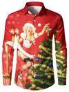 Men's Beauty And Christmas Tree Crazy Red Long Sleeve Shirt