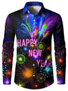 Men's Happy New Year Fireworks Long Sleeve Shirt