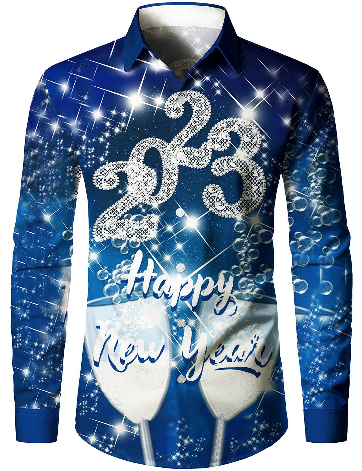 Men's Happy New Year Eve Party Goodbye Love 2023 Christmas Holiday Long Sleeve Shirt