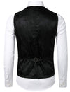 Mens Hipster Metallic Paisley Printed Single Breasted V-Neck Suit Vest/Tuxedo Waistcoat