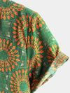 Men's Cotton Leisure Vintage 70s Short Sleeve Shirt