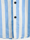 Men's Casual Pocket Vertical Striped Short Sleeve Shirt