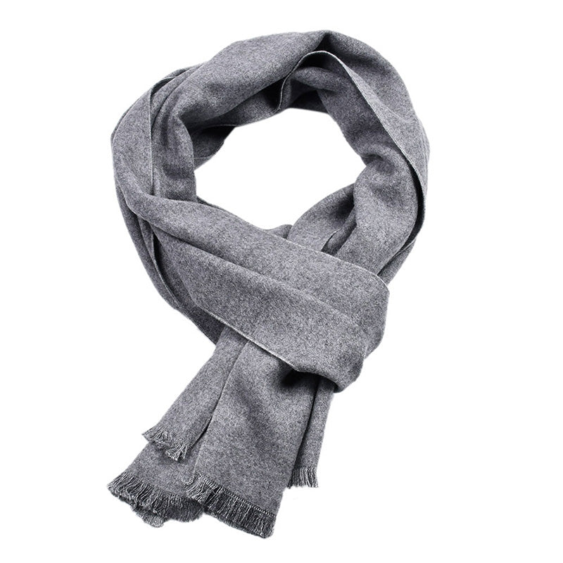 Men's Solid Color Classic Casual Warm Scarf