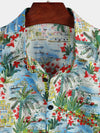 Men's Holiday Tropical Print Short Sleeve Shirt