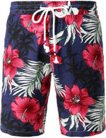 Men's Flower Tropical Floral Hawaiian Matching Shirt and Shorts Set