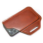 Men’s Leather 7 Inch Phone Holder Case Waist Belt Bag