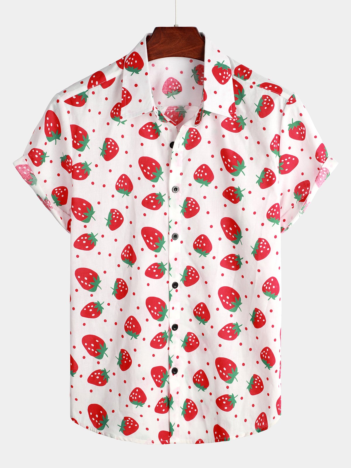 Strawberry-patterned Hawaiian Shirt, Strawberry Shirt For And