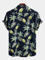 Men's Tropical Fruit Pineapple Holiday Cotton Shirt