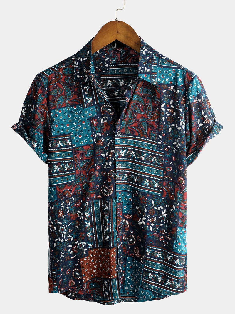 Men's Vintage Cotton Casual Short Sleeve Shirt – Atlanl