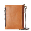 Men's Genuine Leather RFID Multi-slots Retro Chains Large Capacity Foldable Card Holder Wallet