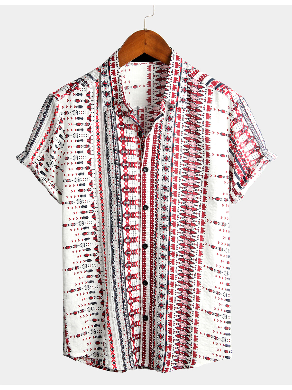 Men's Cotton Basic Printed Short Sleeve Shirt