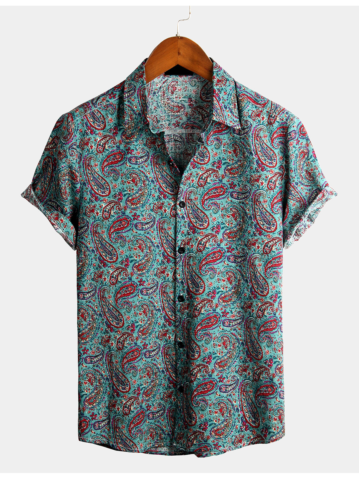 Men's Paisley Vintage Cotton Retro 70s Shirt